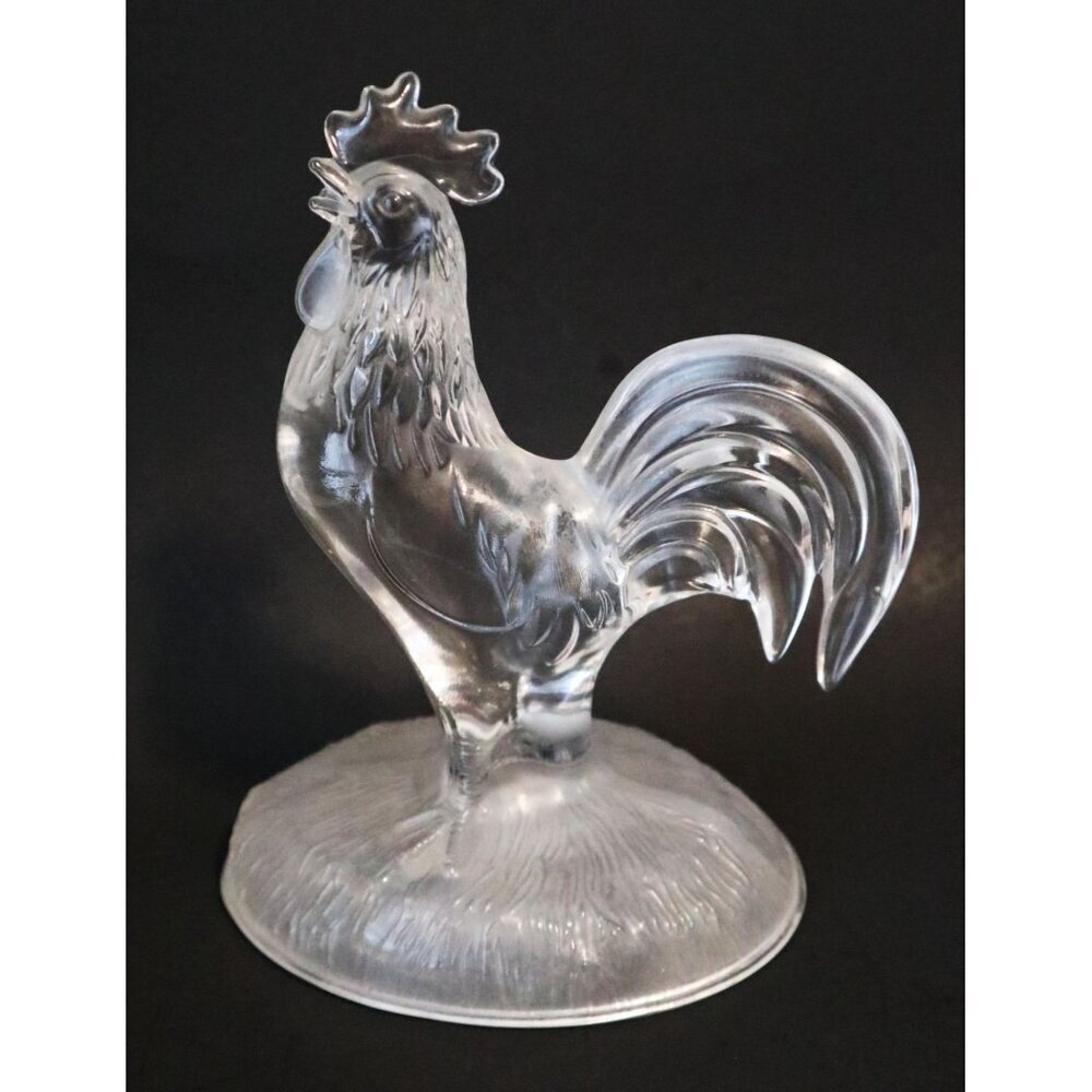 Vintage Glass Rooster Figurine Paperweight